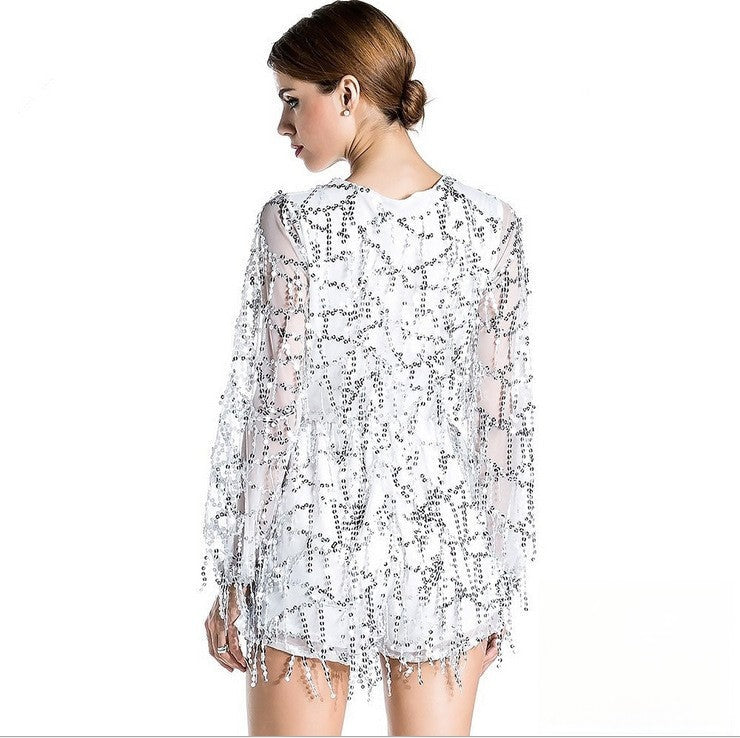 Sparkling long-sleeve onesie