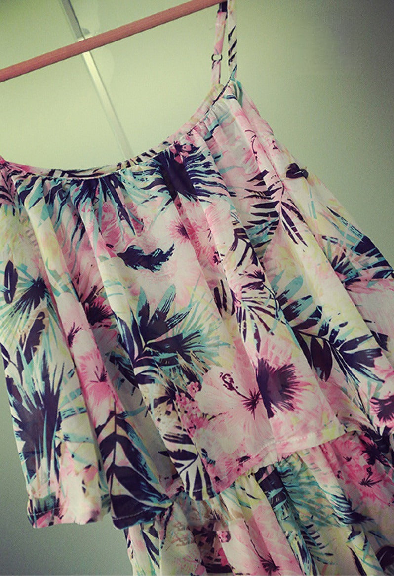 Tutina Tropicana playsuit tropicale completo — Dream Shop