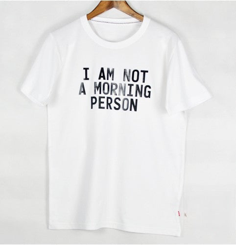 T-shirt I m not a morning person cotone indossata — Dream Shop