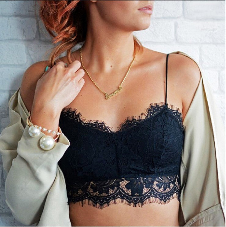 Top pizzo Seitan zip posteriore vista frontale — Dream Shop