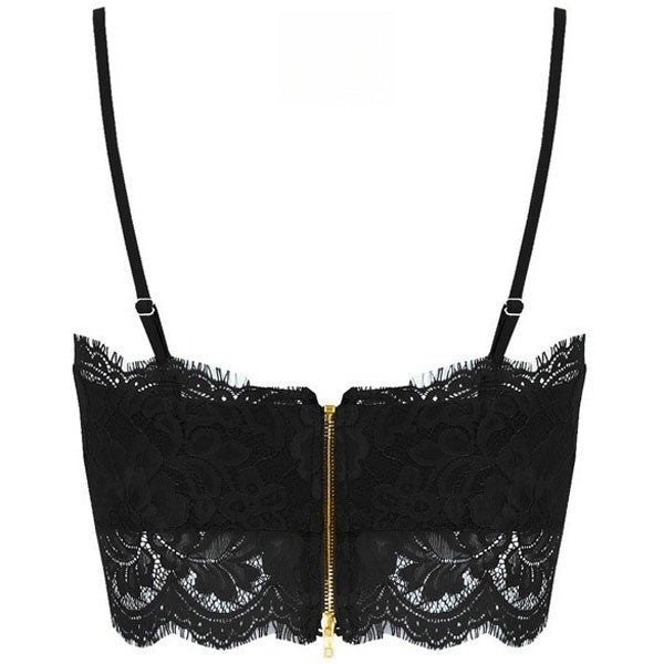 Top pizzo Seitan versione nera indossata — Dream Shop