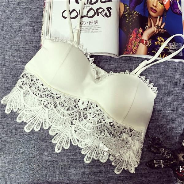 Top pizzo Gaia vista laterale indossato — Dream Shop
