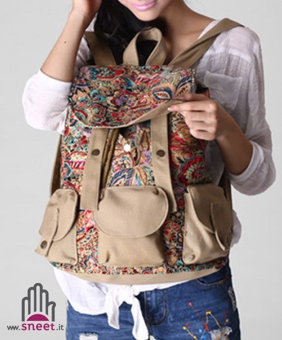Mochila vintage oriental