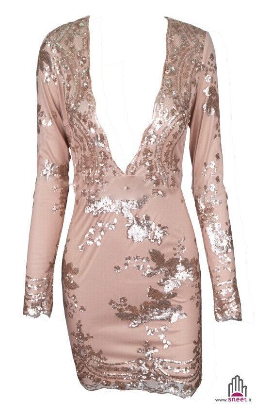 Silver sequinflow Dress