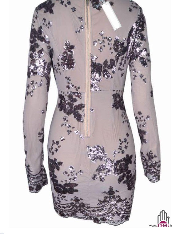 Silver sequinflow Dress