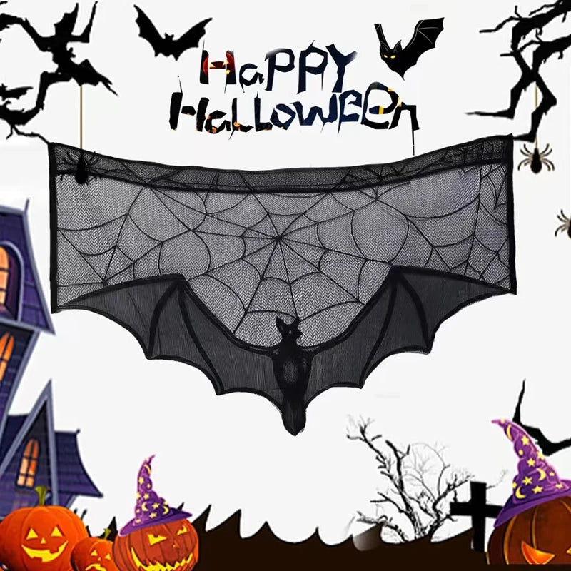 Tenda pizzo Halloween pipistrello
Copri mensola effetto ragnatela