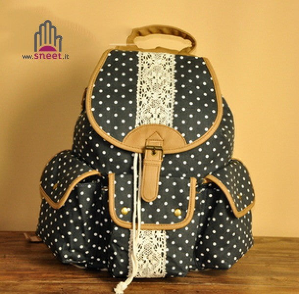 Mochila vintage de lunares