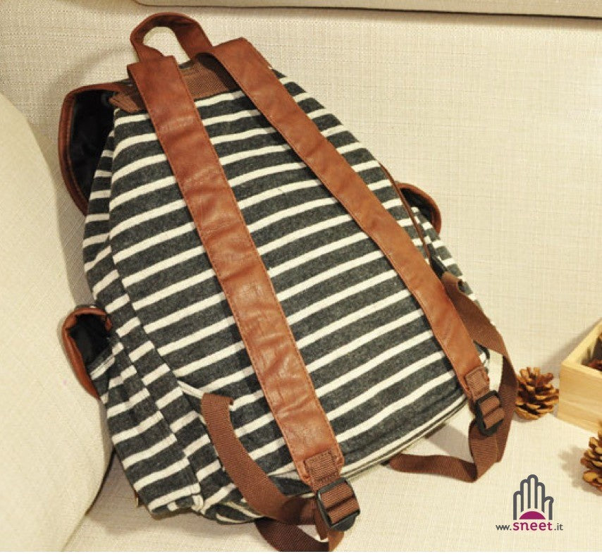 Mochila vintage a rayas