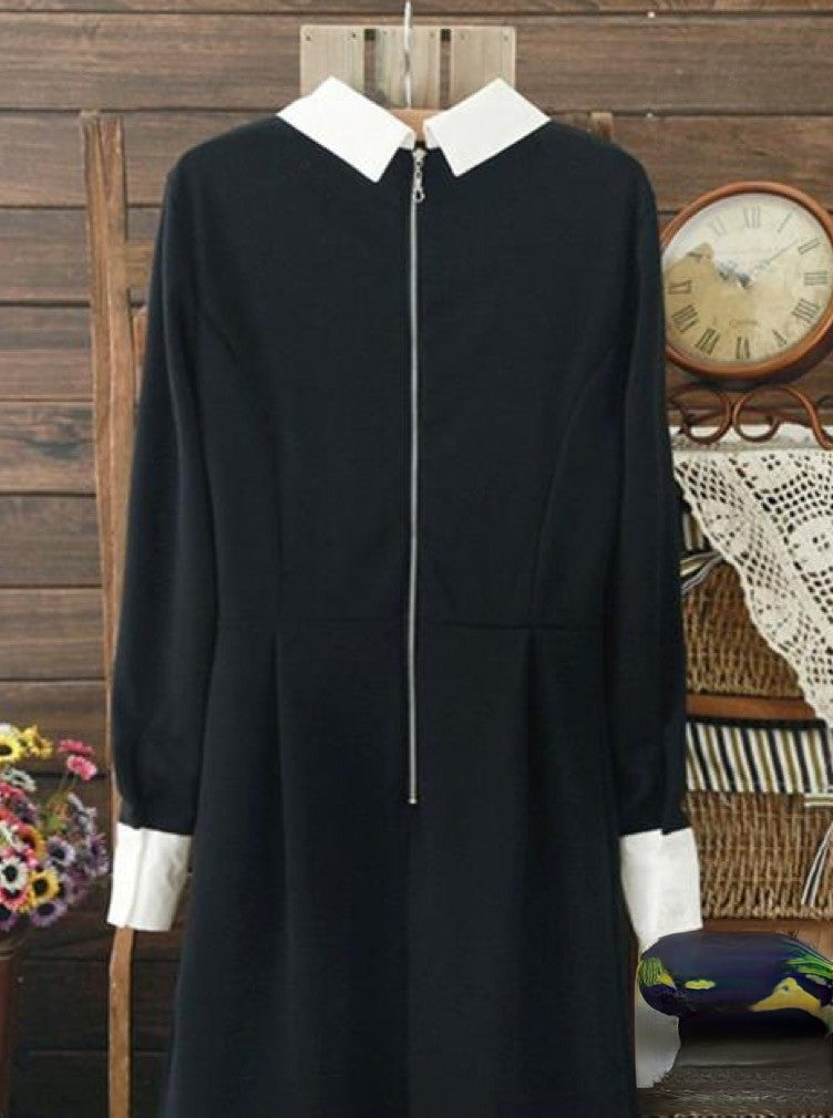 Aliss Dress — contrasto nero bianco dettaglio | Dream Shop
