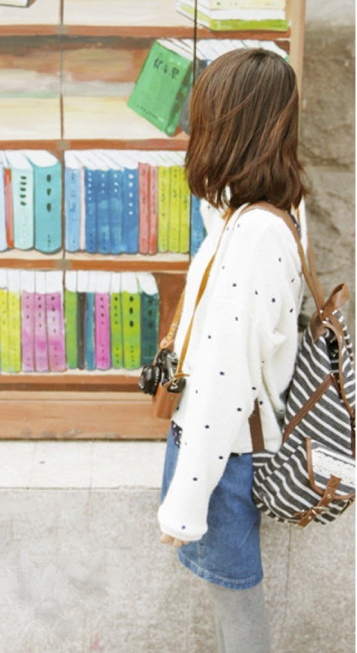 Zaino Vintage Stripe vista posteriore — Dream Shop
