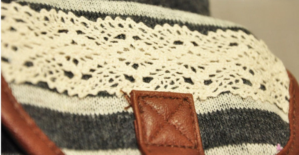 Zaino Vintage Stripe indossato con look casual — Dream Shop