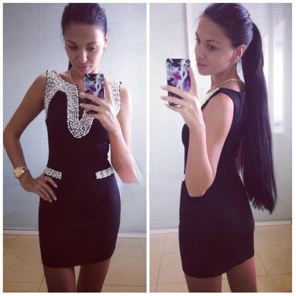Brendy Dress — perle décolleté e taschine taglia unica | Dream Shop