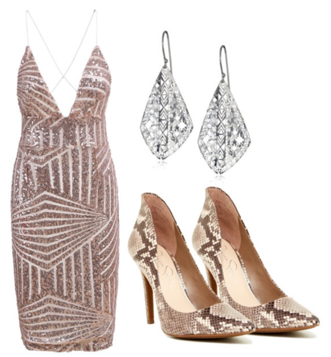 Sequin Stripe Sheath Dress