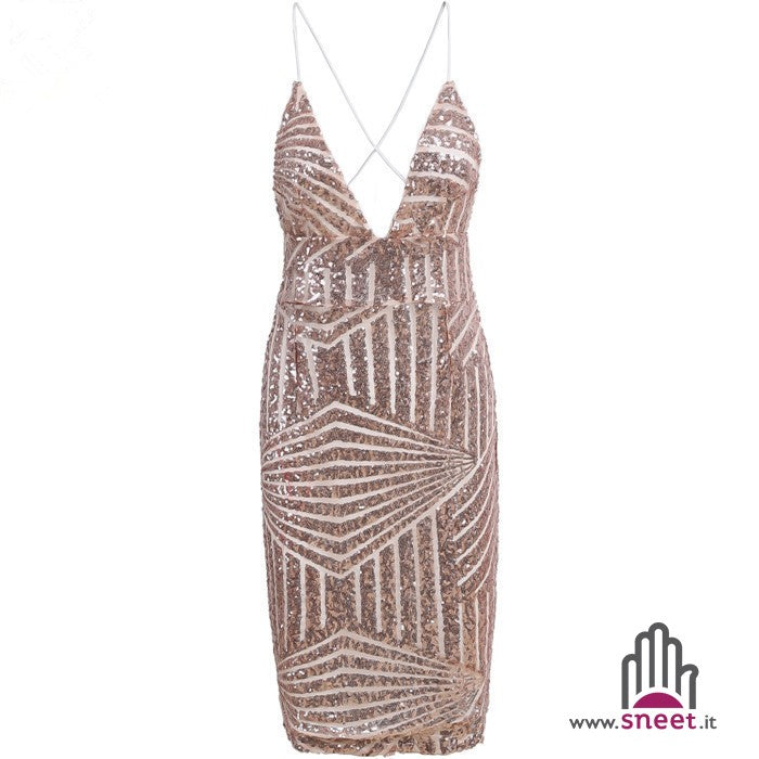 Sequin Stripe Sheath Dress