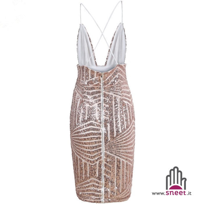 Sequin Stripe Sheath Dress