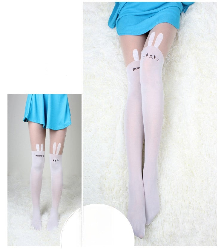 Collant devil rabbit cattie gamba velata nera — Dream Shop