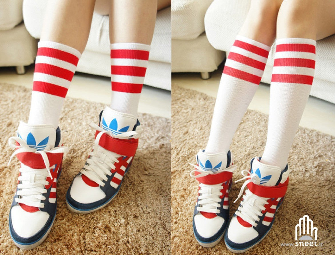 calcetines de rizo a rayas