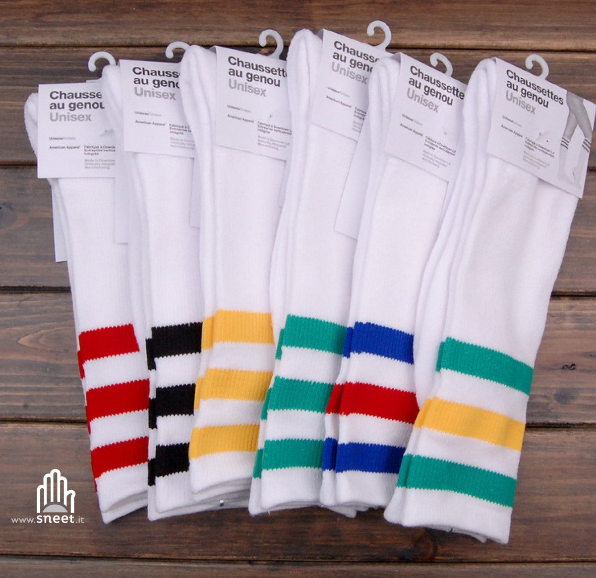 calcetines de rizo a rayas