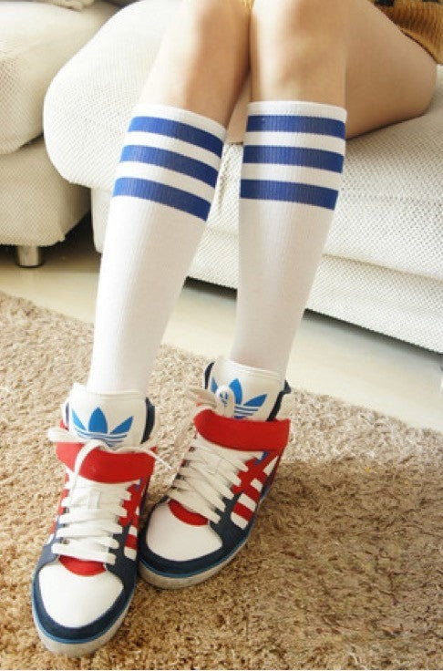 Calze spugna righe taglia unica sporty — Dream Shop