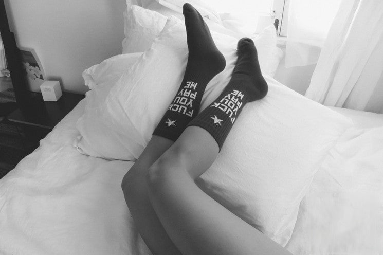 Calzettoni Fuck You Pay Me variante nera — Dream Shop