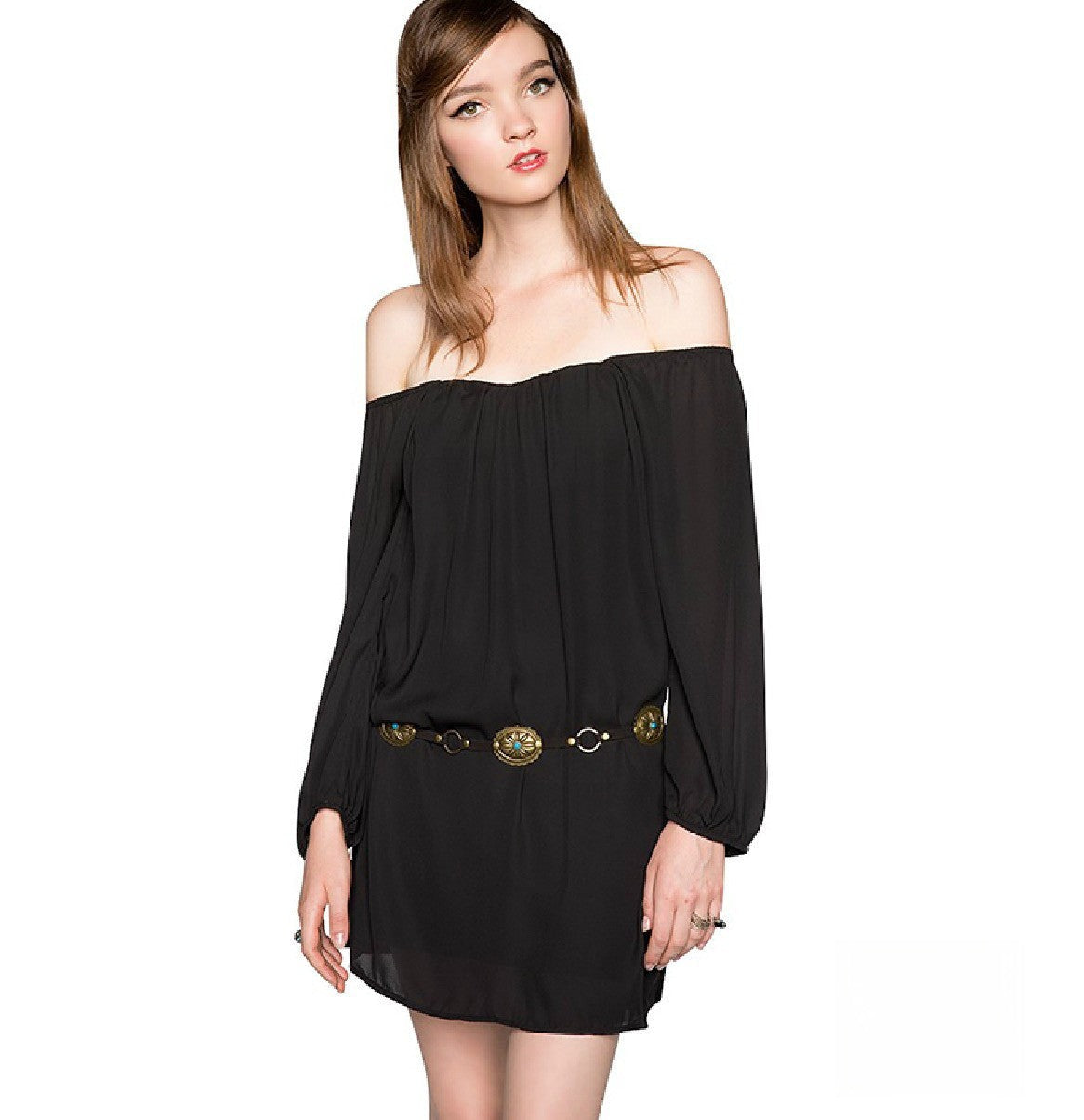 Penelope Vestito Nero vista frontale | Dream Shop