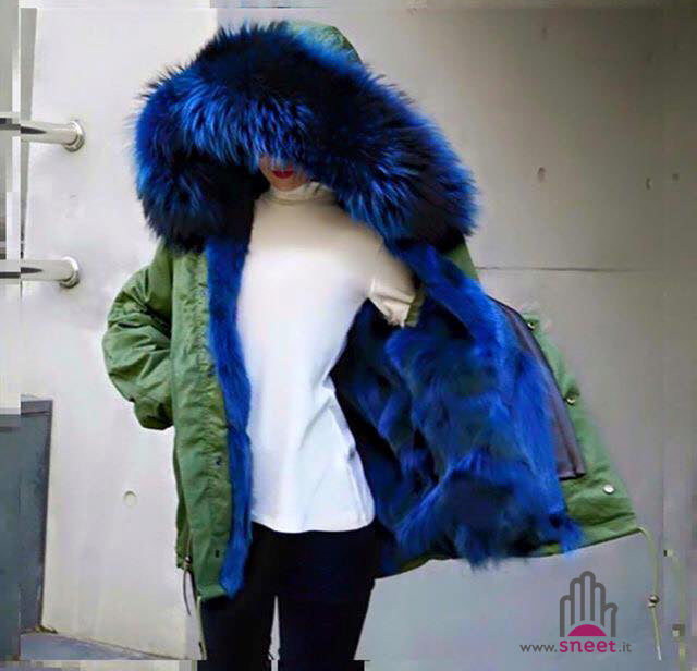 Parka short interior blue