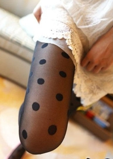 Collant Big Pois dettaglio maxi pois sulla gamba — Dream Shop