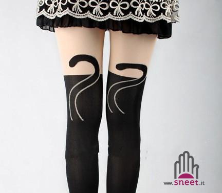 Cat black tights