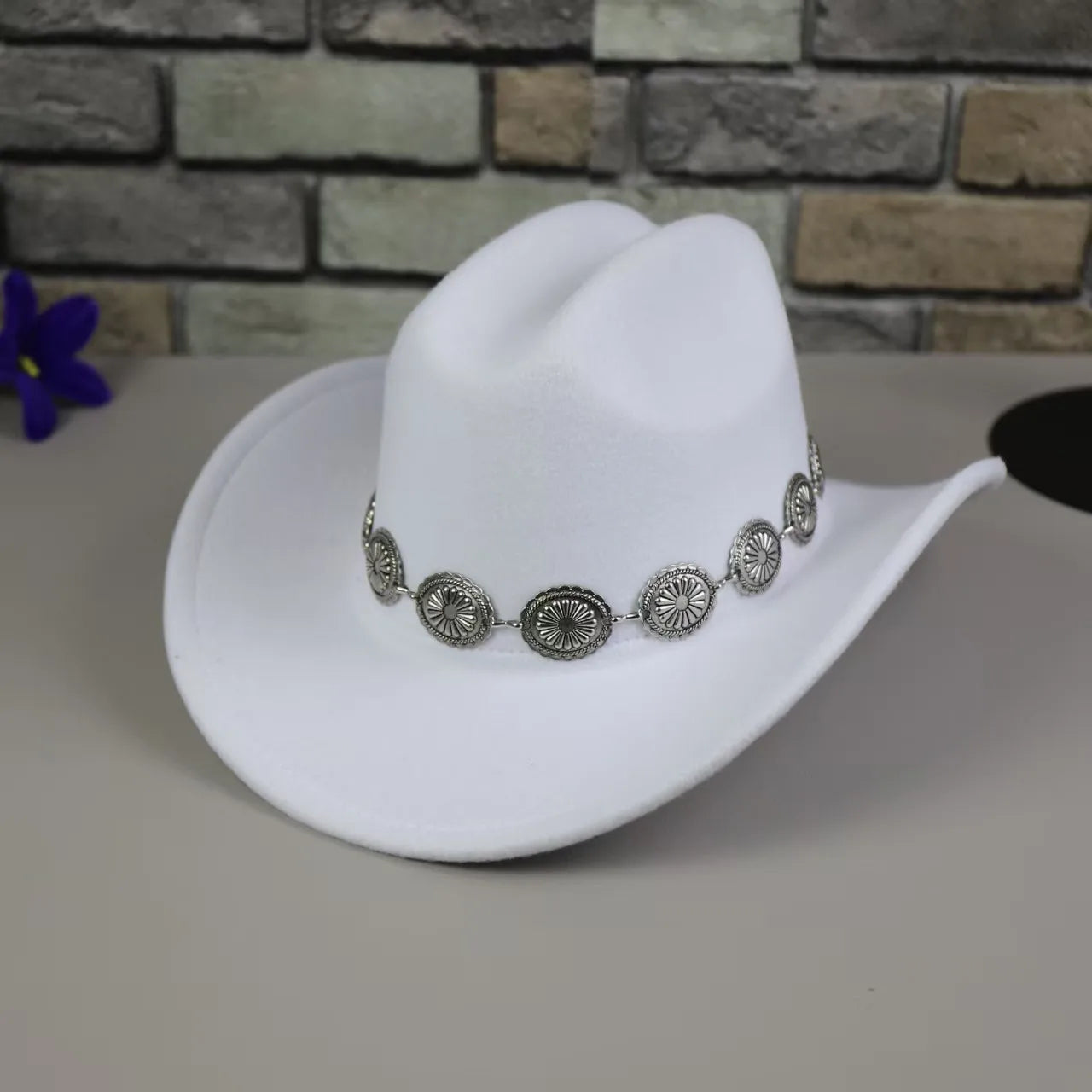 Cappello western donna luxury con fascia gioiello stile cowboy