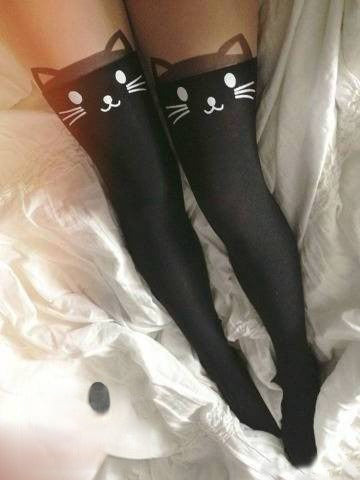 Collant cat transparent black effetto autoreggente trasparente — Dream Shop