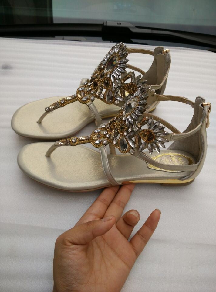 Sandalo gioiello Lola dettaglio strass collo piede — Dream Shop