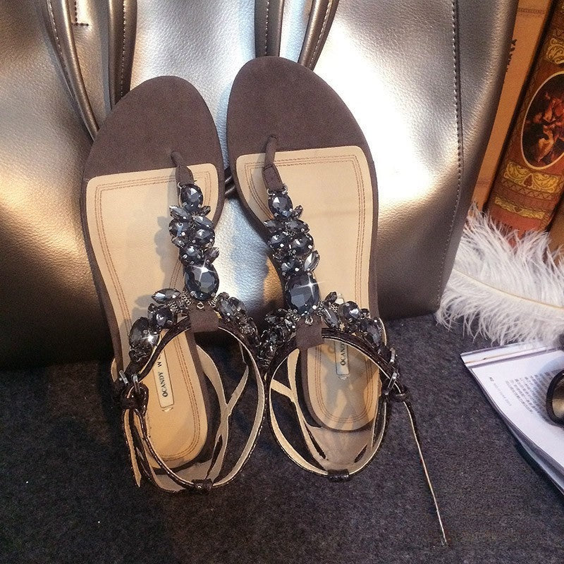 Sandalo gioiello Korsta strass e lacci pitonato — Dream Shop
