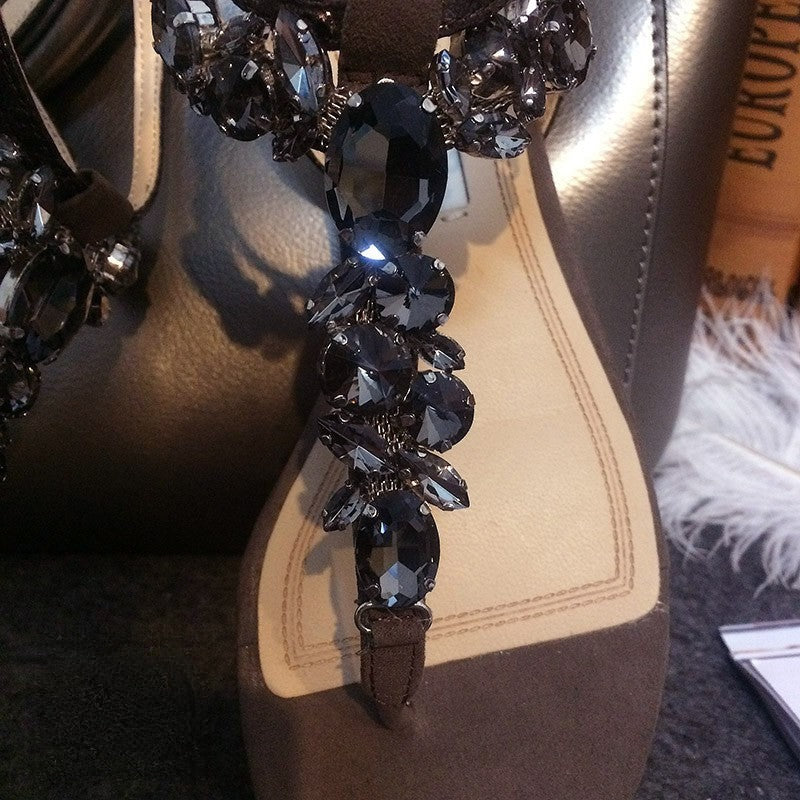 Sandalo gioiello Korsta dettaglio strass collo piede — Dream Shop