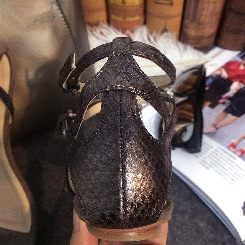 Sandalo gioiello Korsta lacci incrociati effetto pitone — Dream Shop
