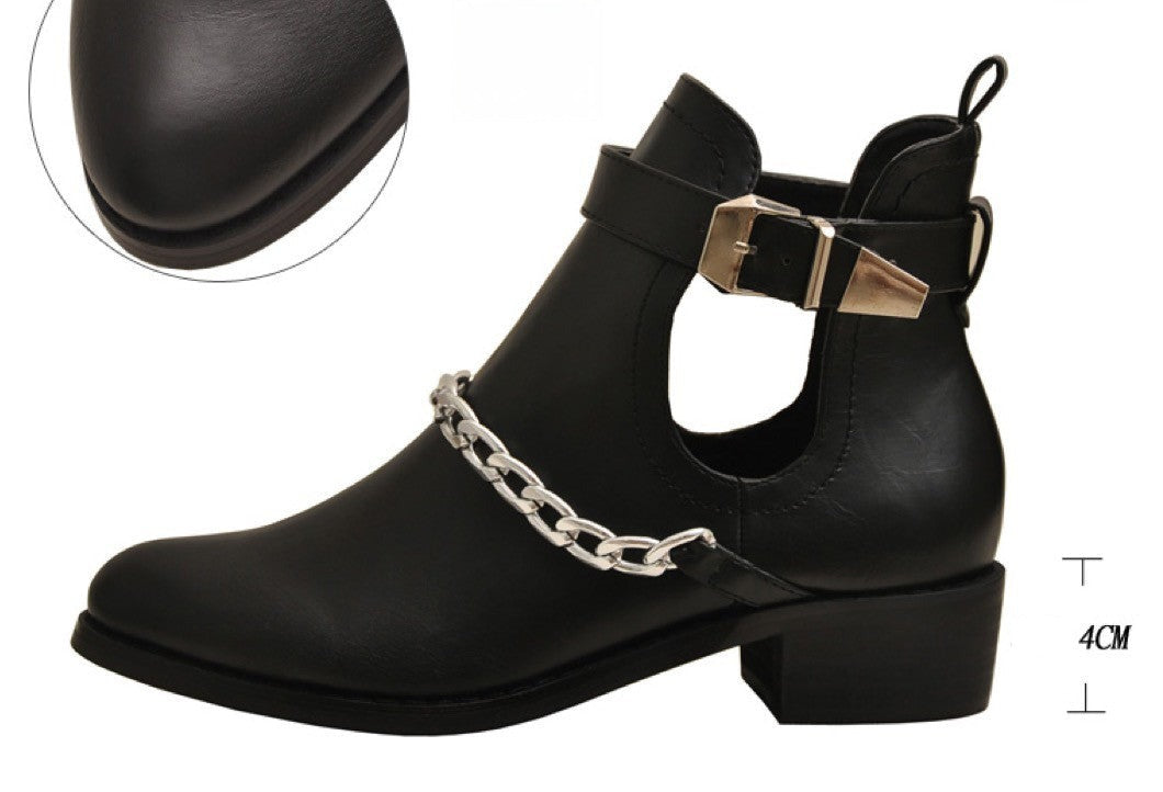 Stivaletto Low Chain catena argento primo piano — Dream Shop