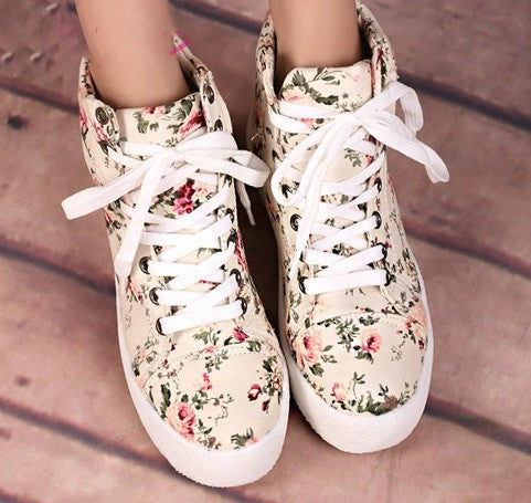 Sneakers Flowers vista tre quarti romantica — Dream Shop