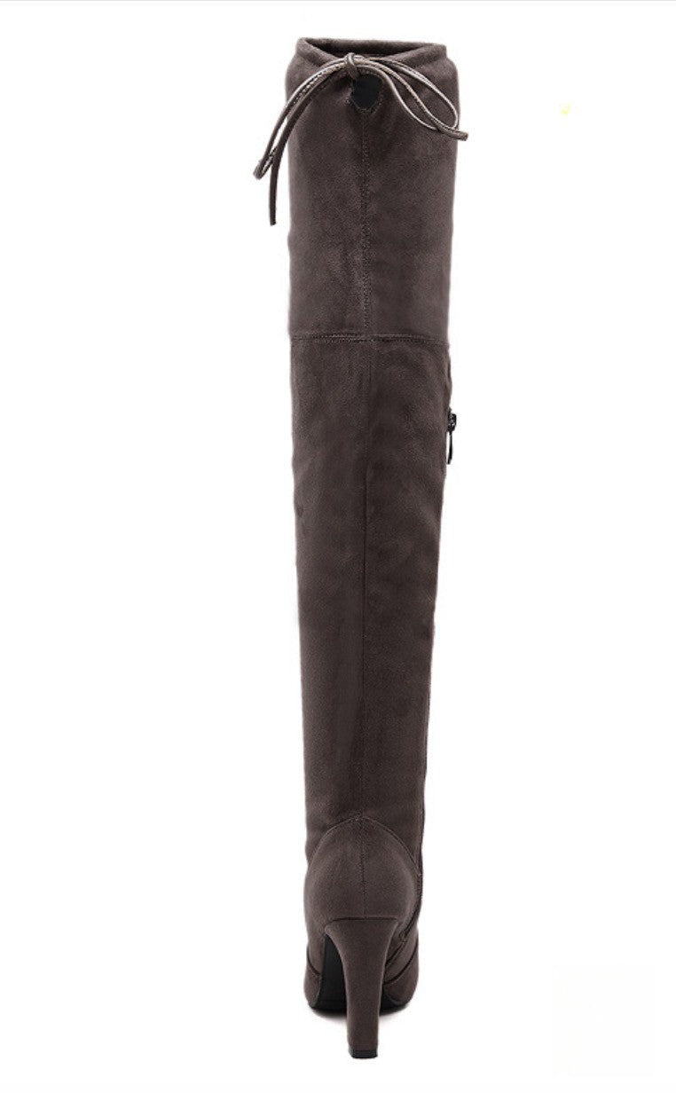 Stivale altissimo 54 cm cuissard scamosciato donna — Dream Shop