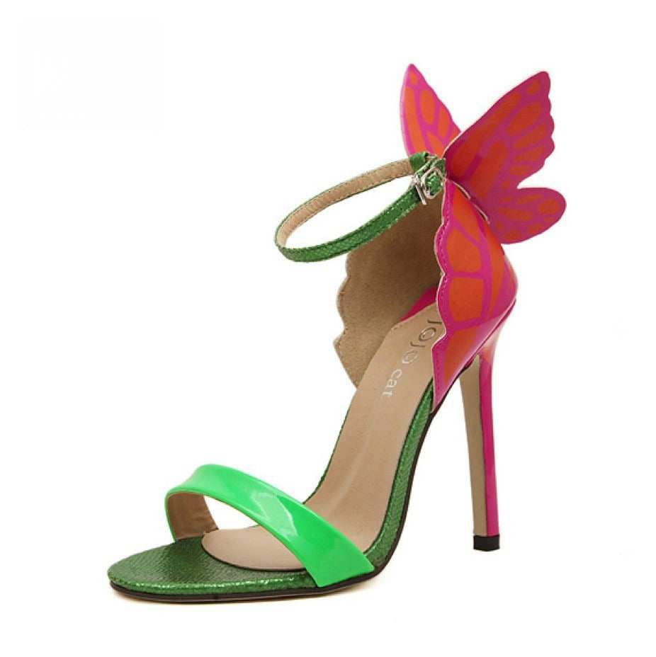 Tacchi Butterfly colore verde-fucsia | Dream Shop