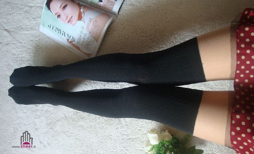 Collant autoreggente costine