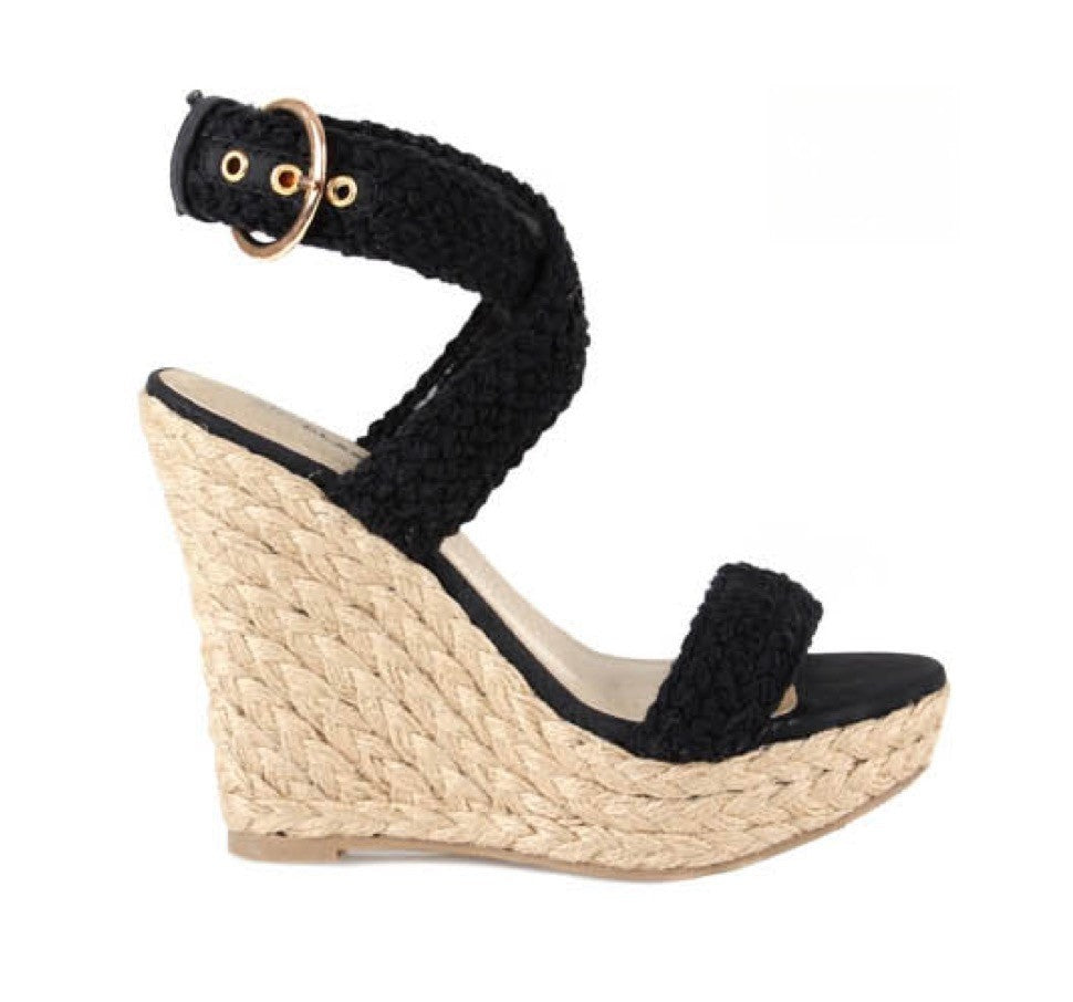 Zeppe Kreta con lacci in corda tacco 12 cm — Dream Shop