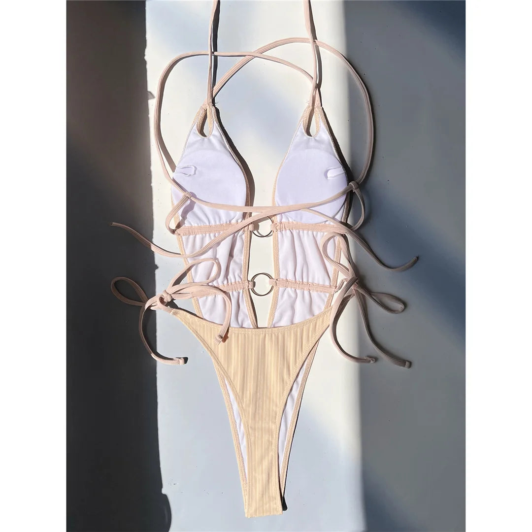 Monokini Supersgambato Itryp con laccetti laterali