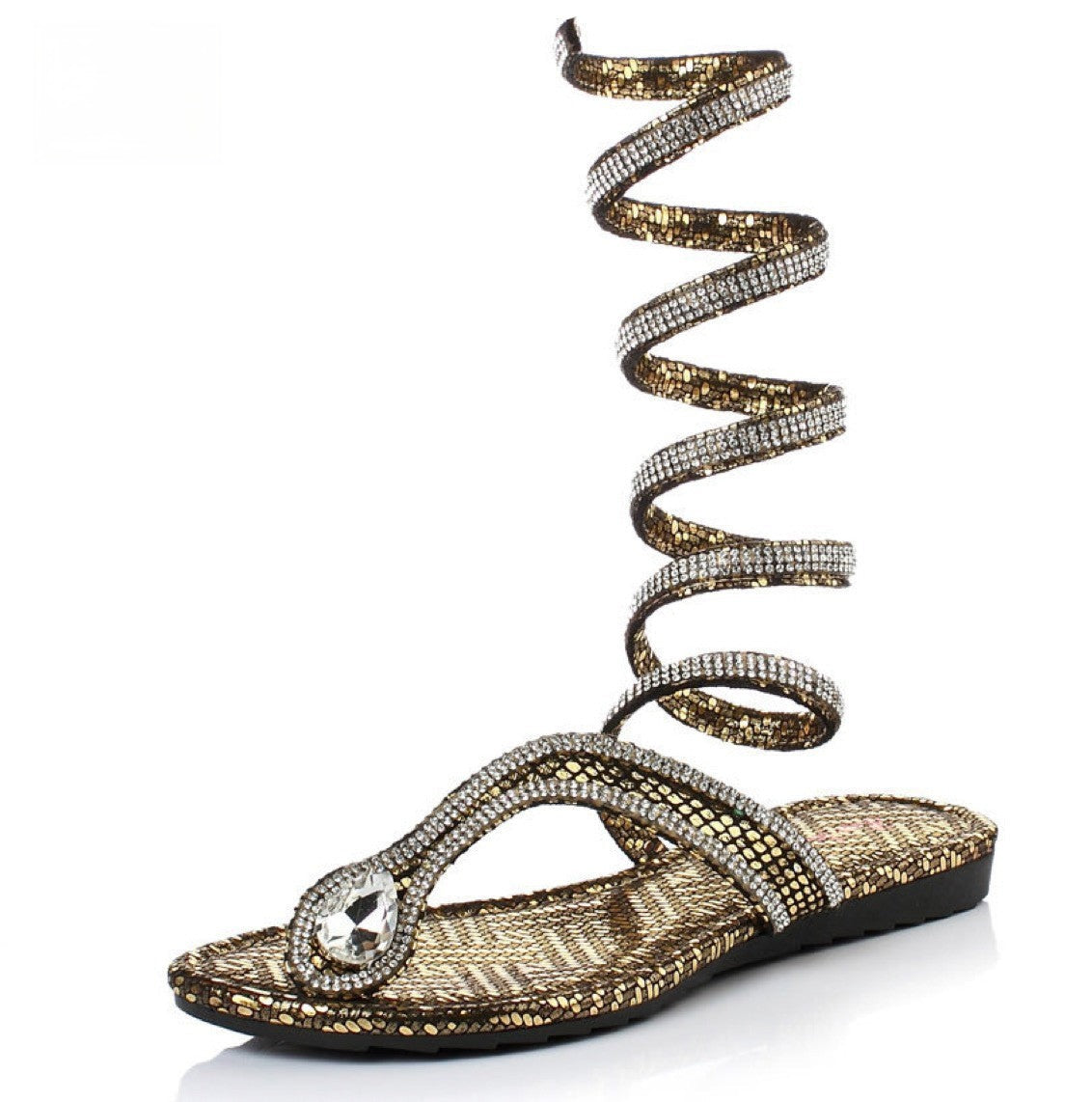 Sandalo gioiello snake strass scintillanti — Dream Shop
