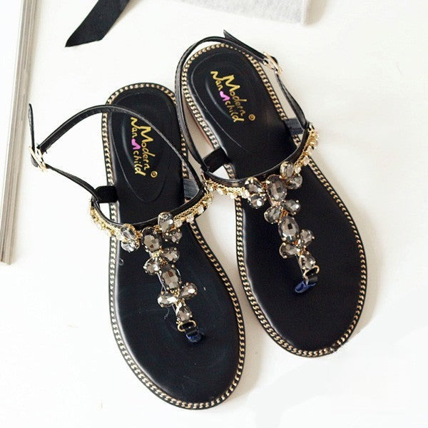 Sandalo gioiello Petrol strass scintillanti — Dream Shop