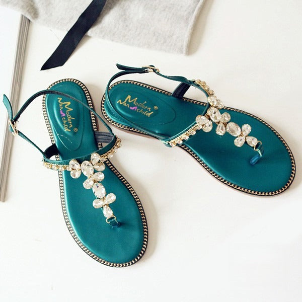 Sandalo gioiello Petrol da serata elegante — Dream Shop