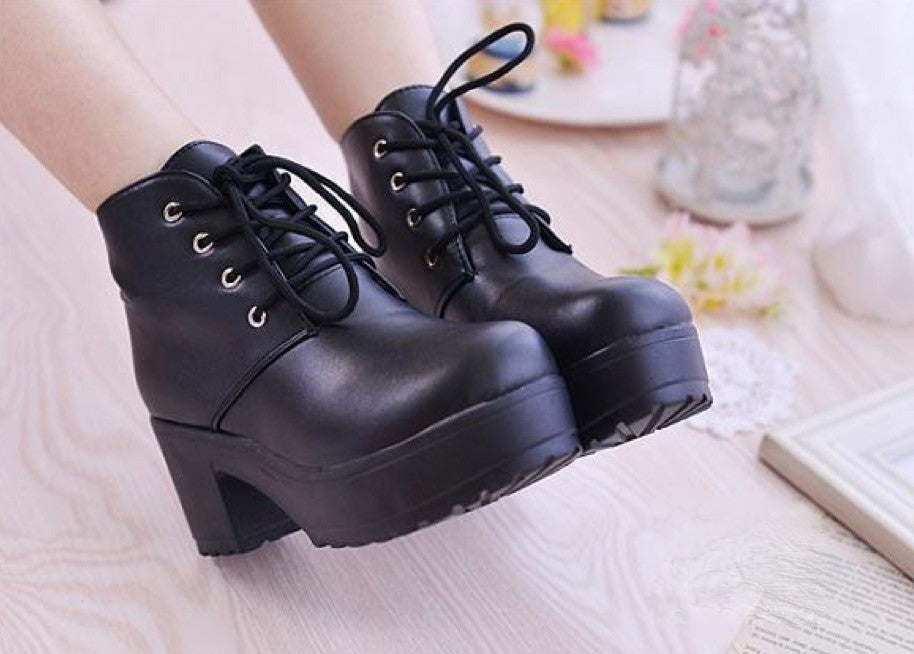 Scarponcino Lalla stivaletto lacci tacco donna — Dream Shop