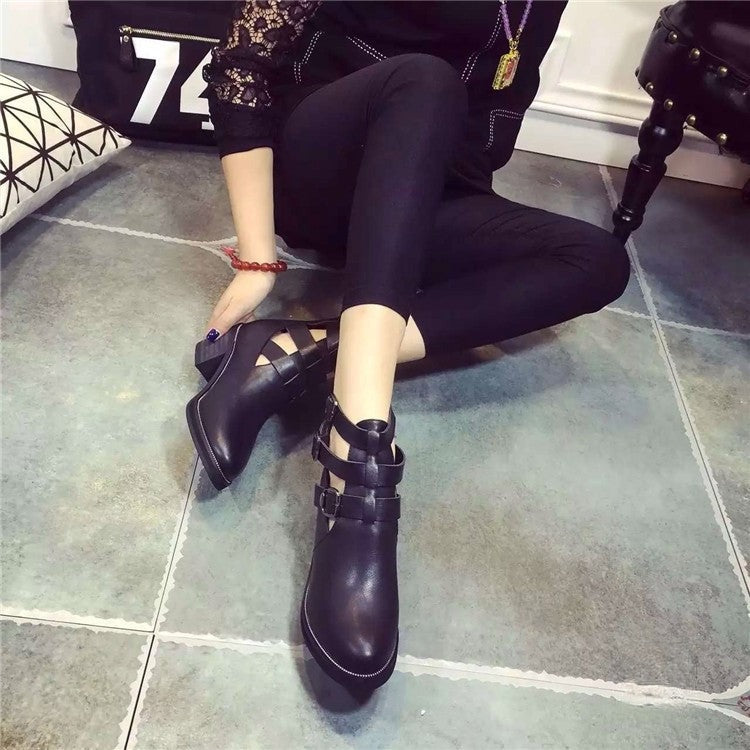 Scarponcino basso Erika stivaletto ecopelle fibbie donna — Dream Shop