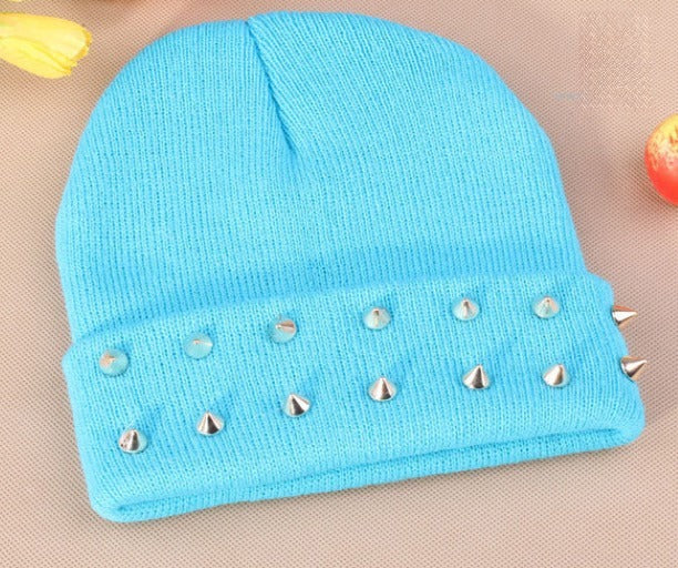 Cappellino borchie Blu vista frontale | Dream Shop