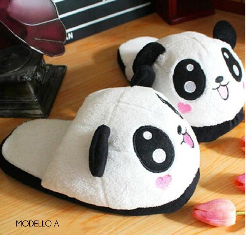 Ciabatte Panda vista laterale imbottita — Dream Shop