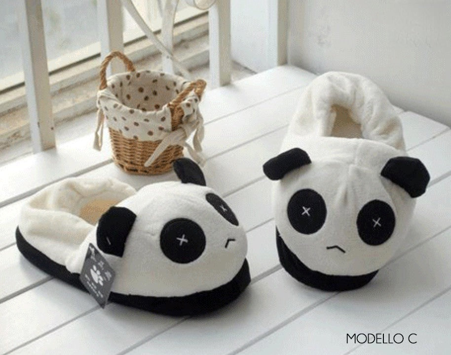 Ciabatte Panda dettaglio peluche morbido — Dream Shop