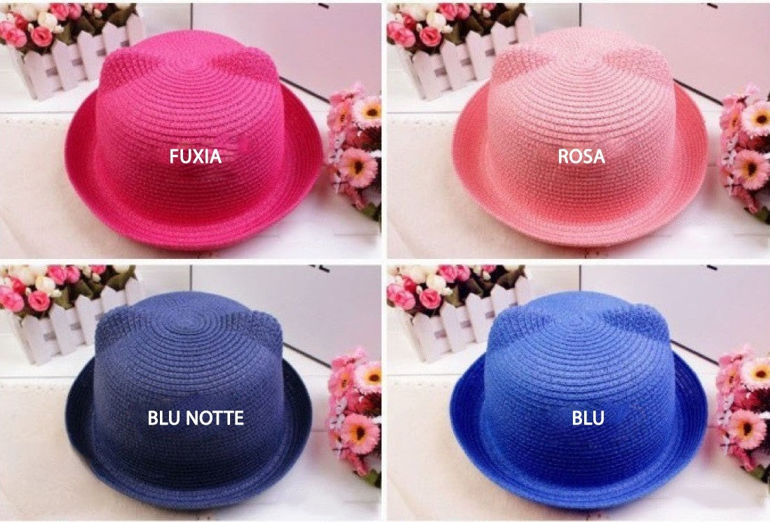 Bombetta orecchie in paglia - gamma colori | Dream Shop